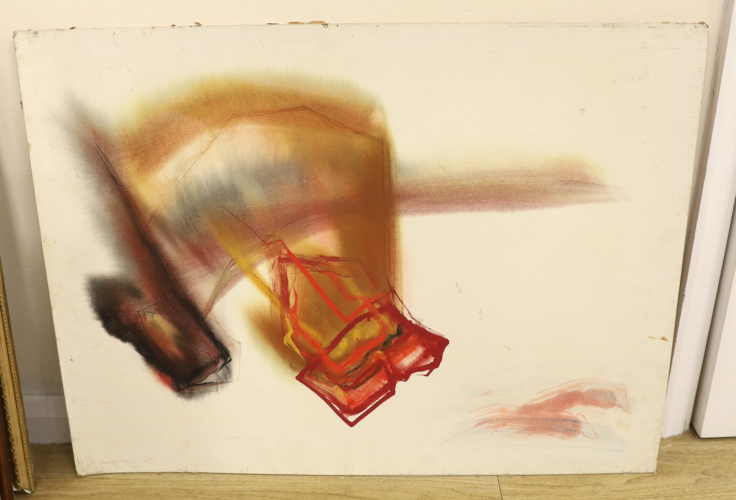 Audrey Blackman (1907-1990), mixed media on card, Untitled, signed and dated 1965, 58 x 77cm, unframed